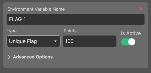 Environment variable name field